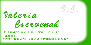 valeria cservenak business card